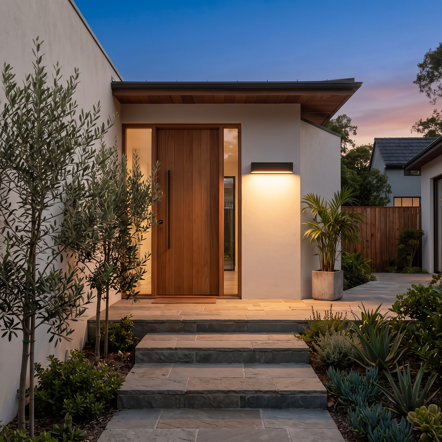 Faro Porch Light Fixture at a modern home entrance