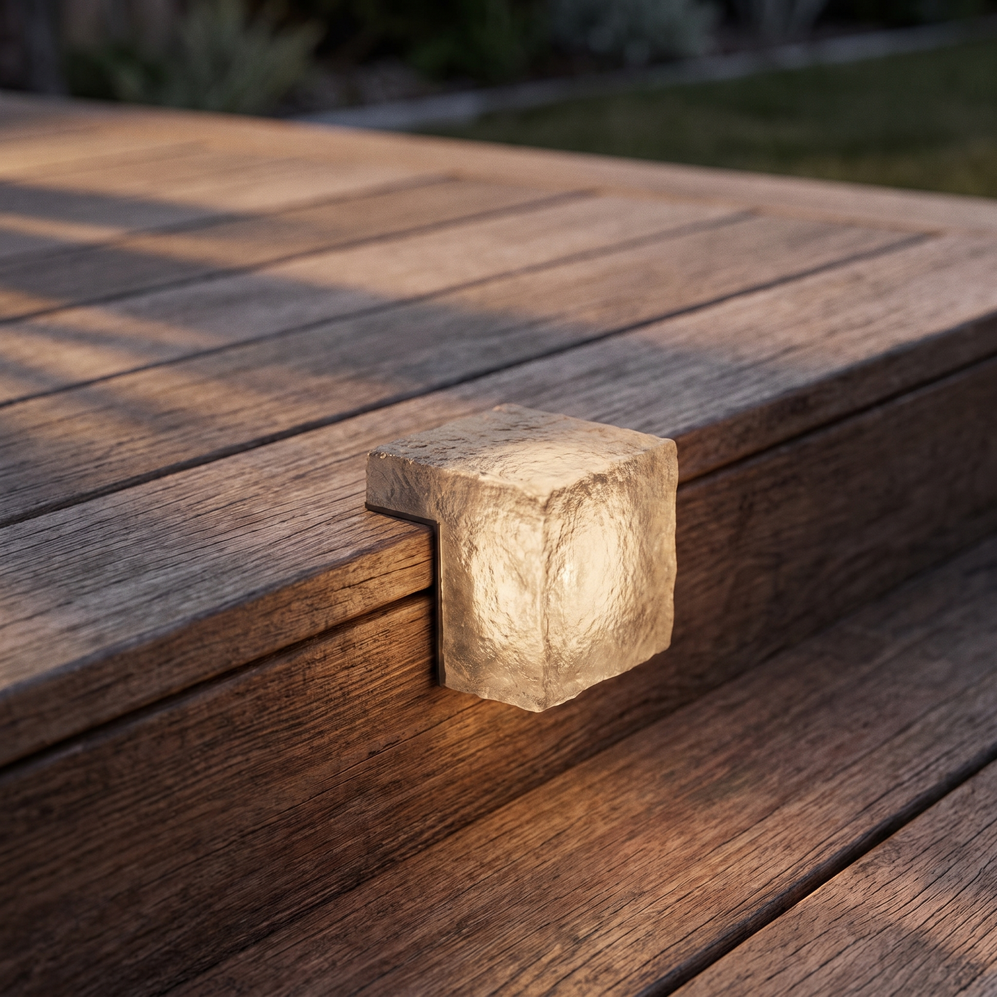 Glacia Ice Cube Step Light deck edge close-up